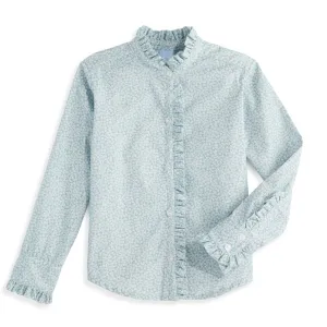 Ruffled Collar Buttondown Shirt -- Calista Floral