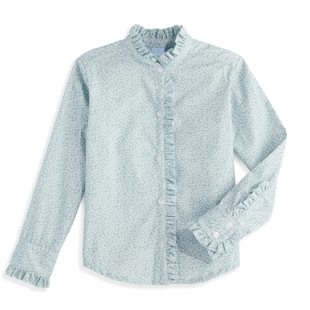 Ruffled Collar Buttondown Shirt -- Calista Floral