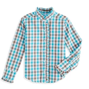 Ruffled Collar Buttondown Shirt -- Crawford Check