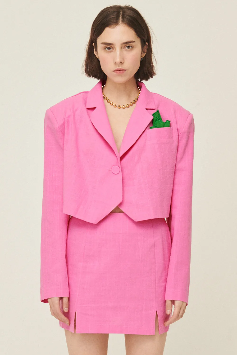 Sabrina Cropped Handkerchief Blazer