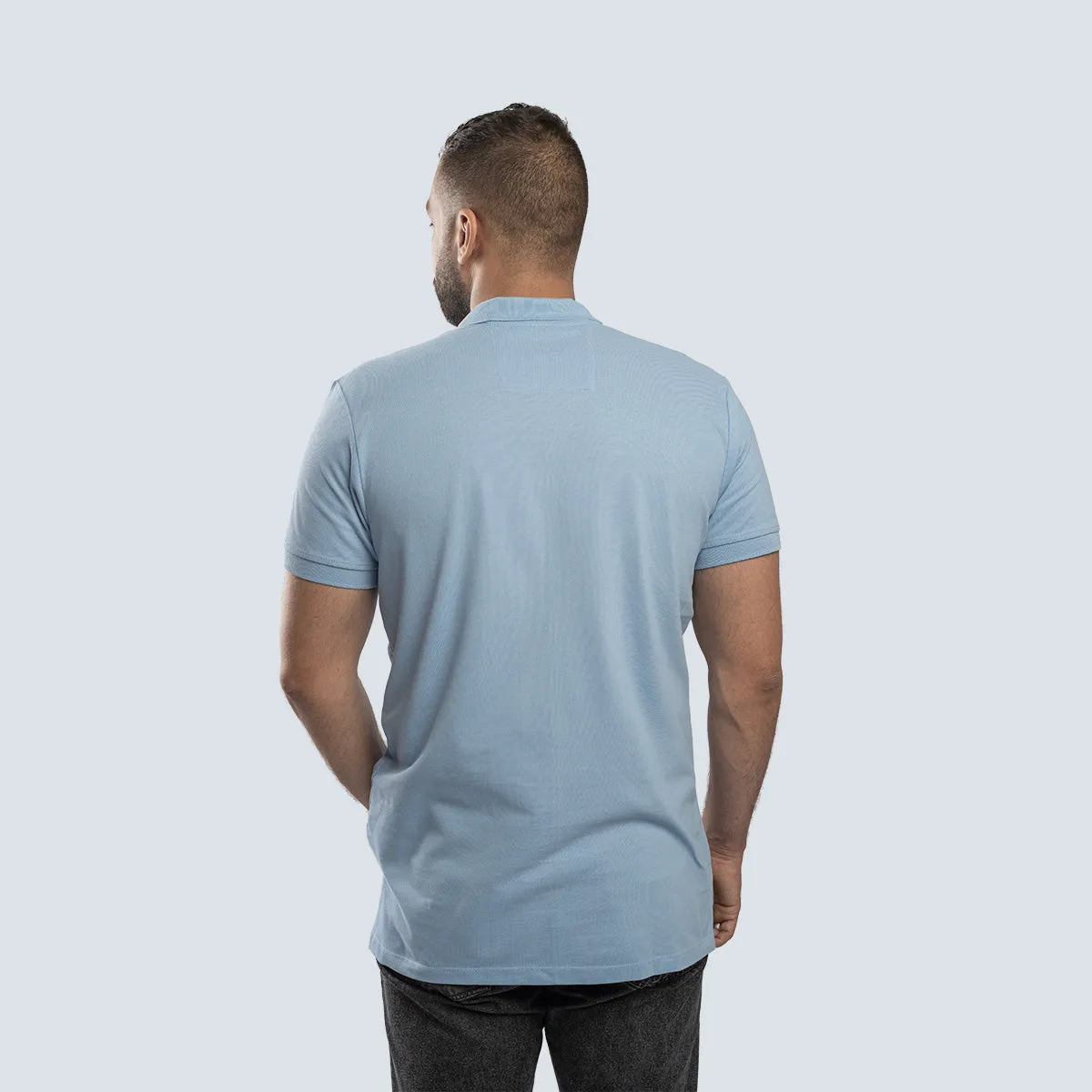 SajdaFlap™ Polo Shirt . Light Blue