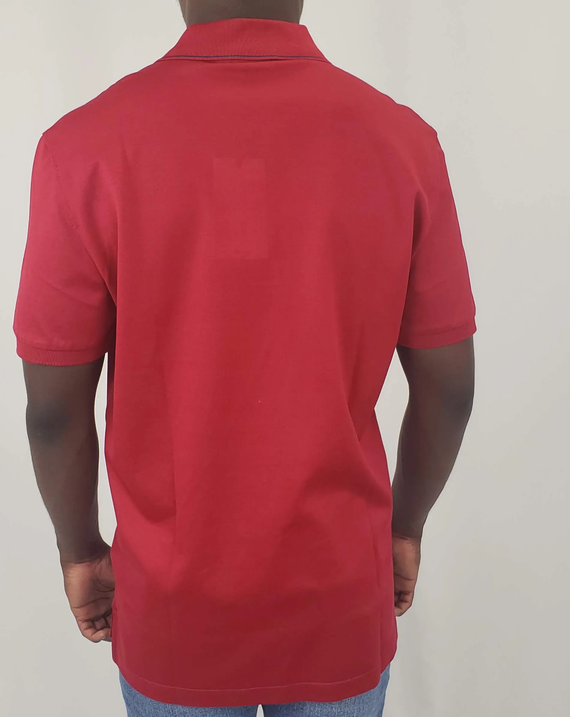 Salvatore Ferragamo Short Sleeve Polo in Red