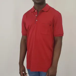 Salvatore Ferragamo Short Sleeve Polo in Red