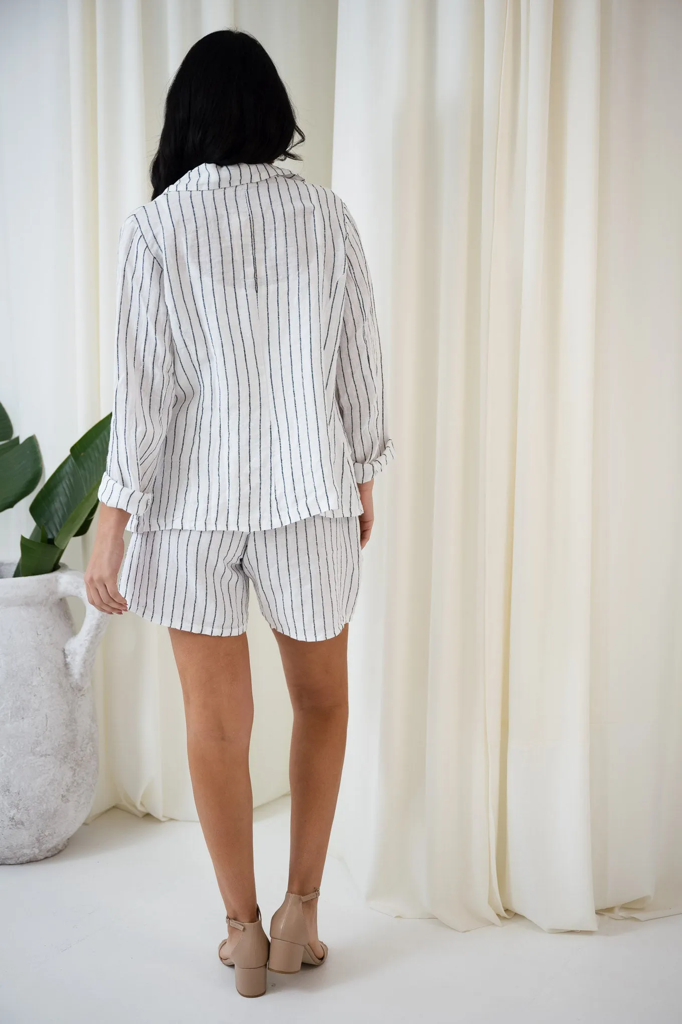 Salvatore Linen Blazer | White
