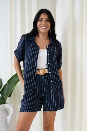 Salvatore Shorts With Belt | Navy