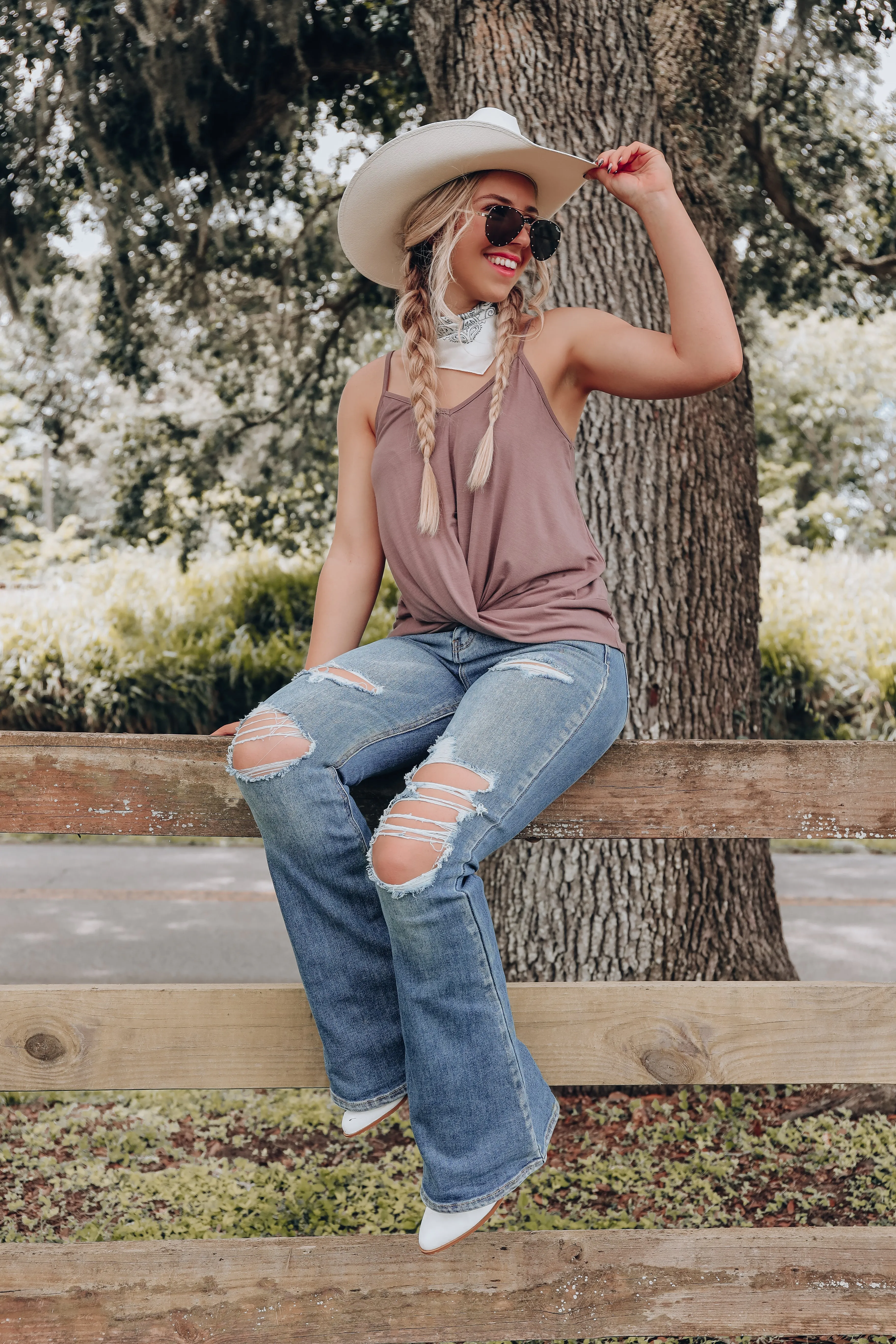 Sandy Wrap Cami Top - Mocha