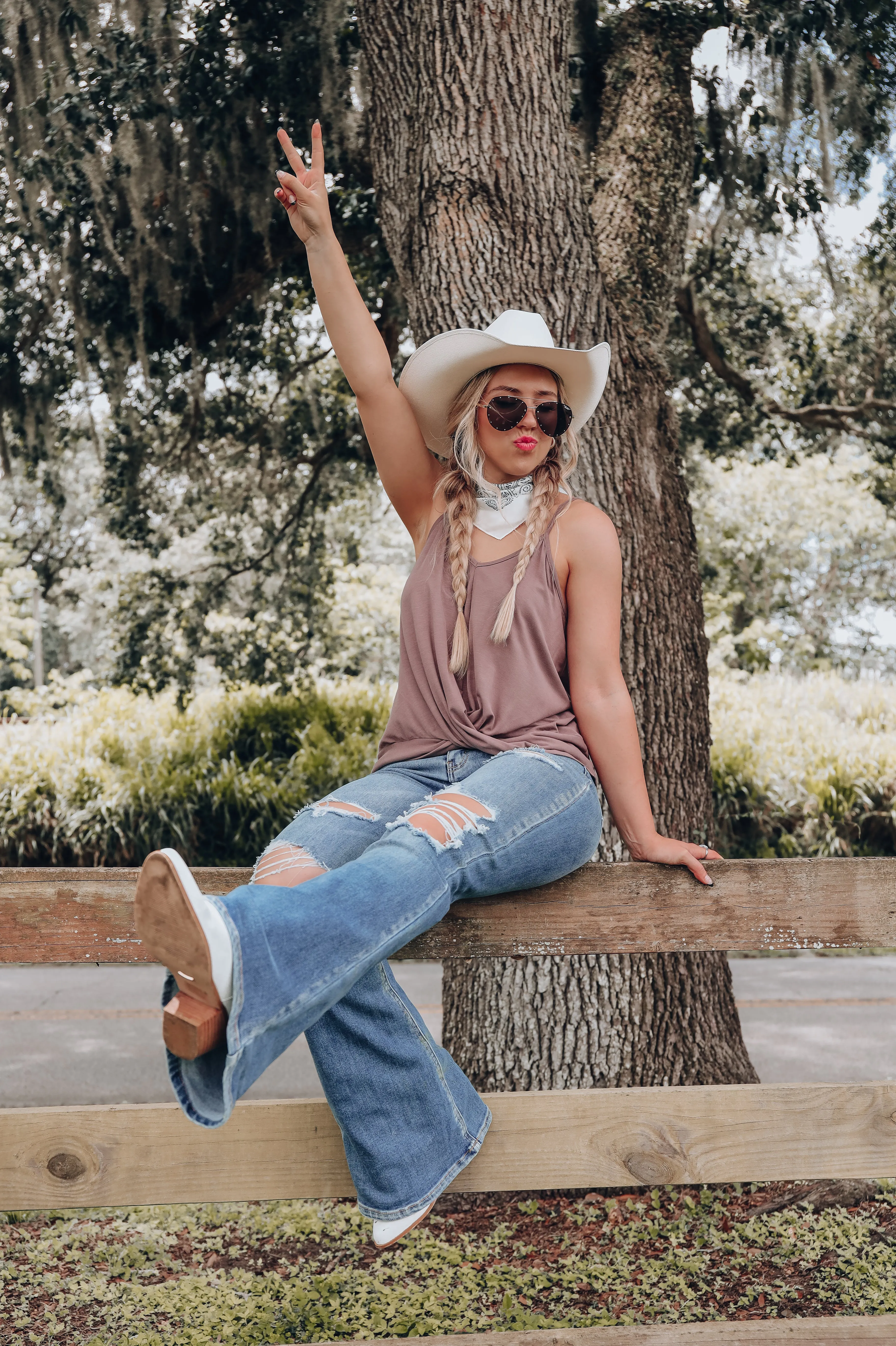Sandy Wrap Cami Top - Mocha