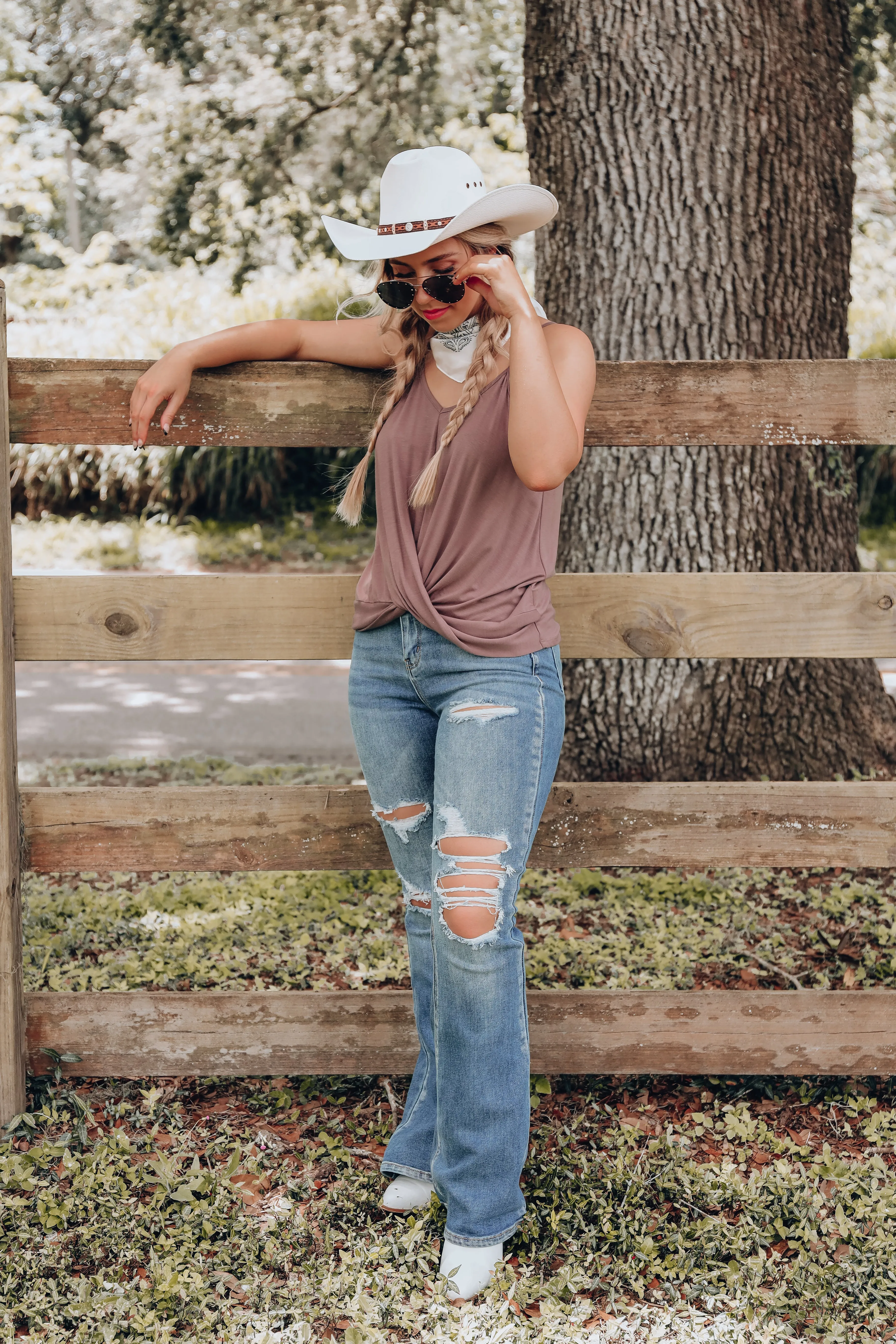 Sandy Wrap Cami Top - Mocha