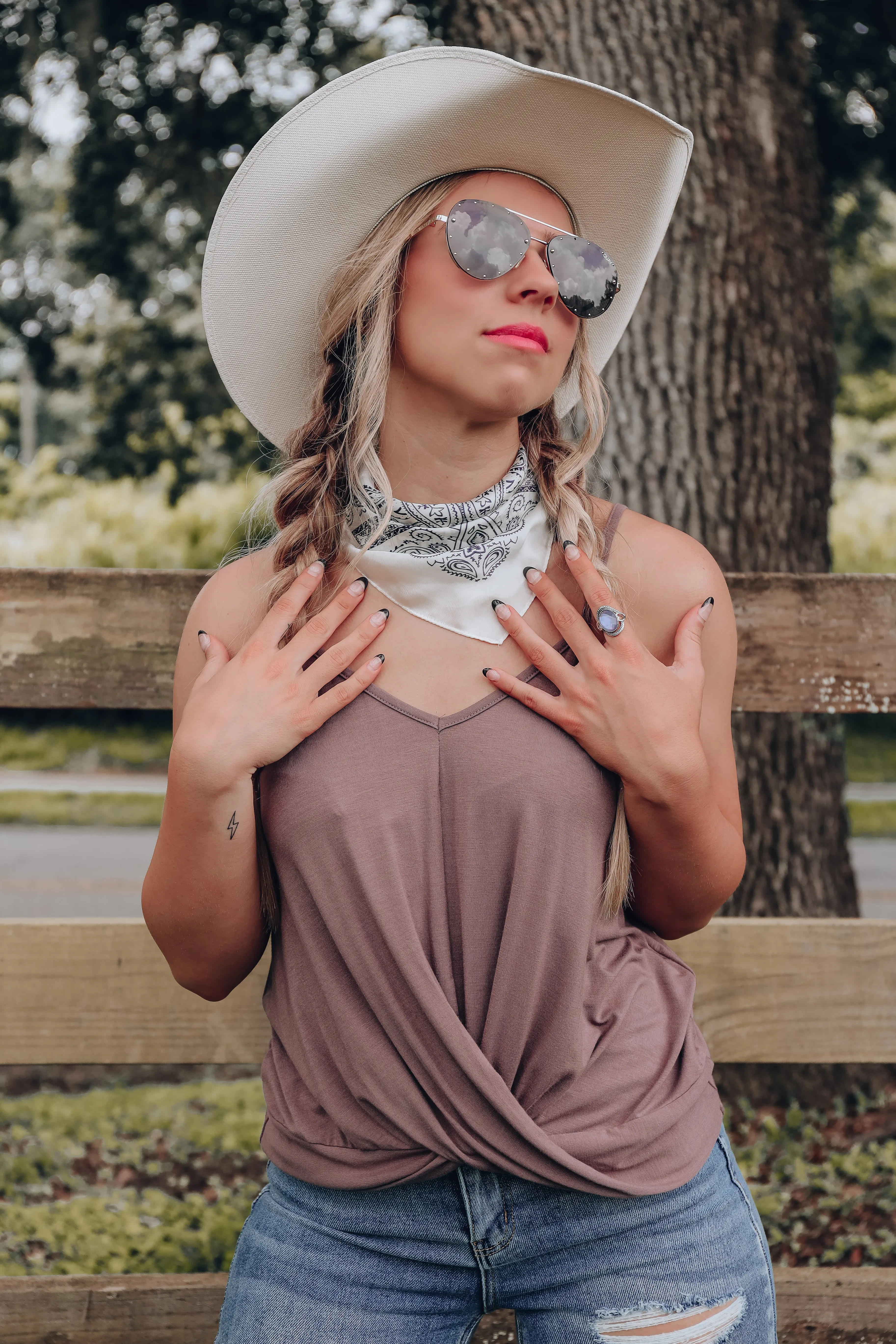Sandy Wrap Cami Top - Mocha