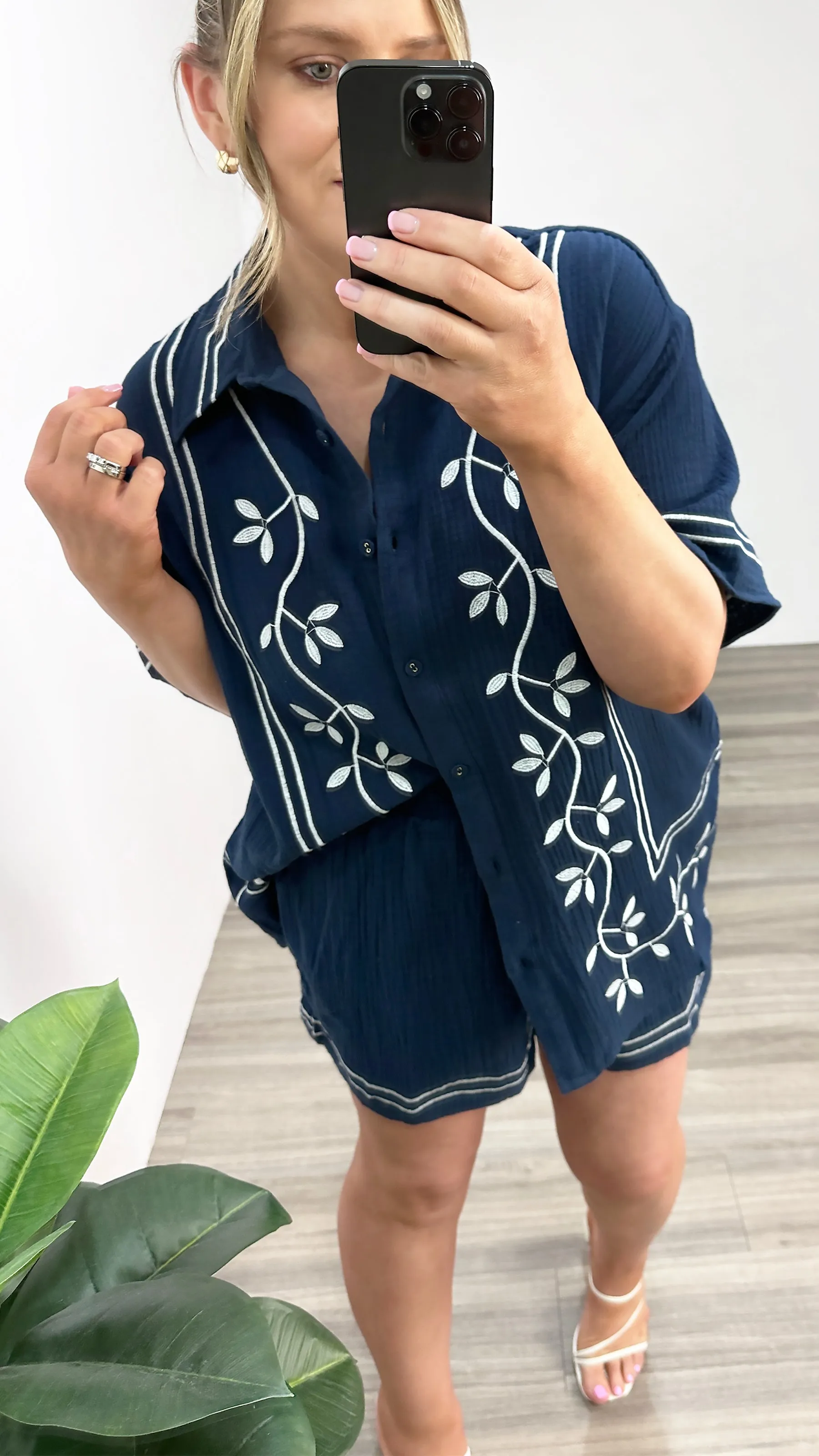 Sass Jayden Short Sleeve Shirt Navy