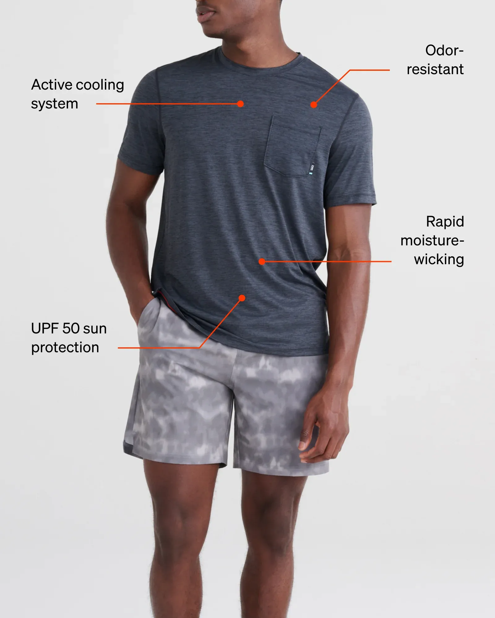Saxx Mens Droptemp™ All Day Cooling S/S Tee