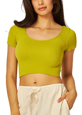 SEAMLESS LATTICE BACK CROP TOP(EMMA05) <Bundle>