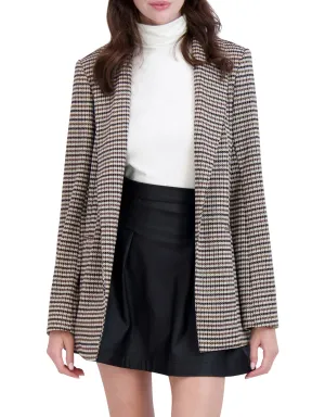 Shawl Collar, Plaid Knit Unlined Blazer
