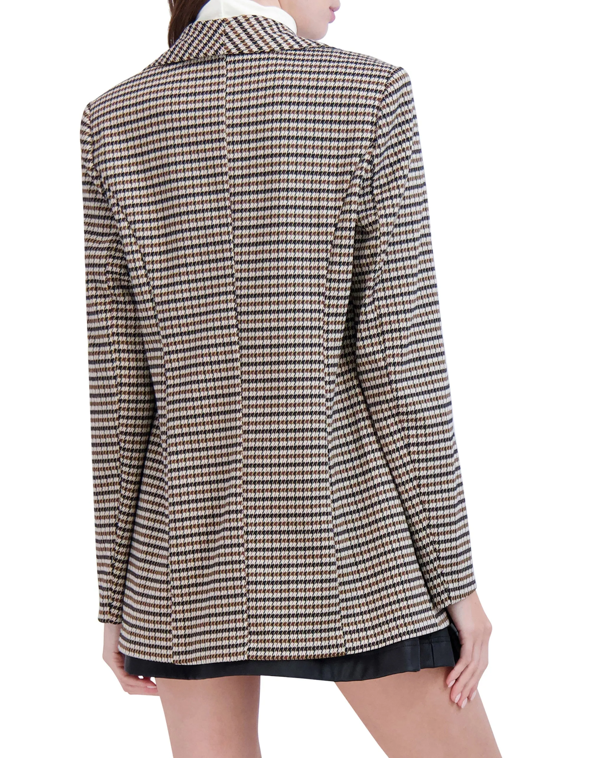 Shawl Collar, Plaid Knit Unlined Blazer