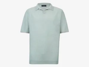 Short Knitted Polo - Sky Blue