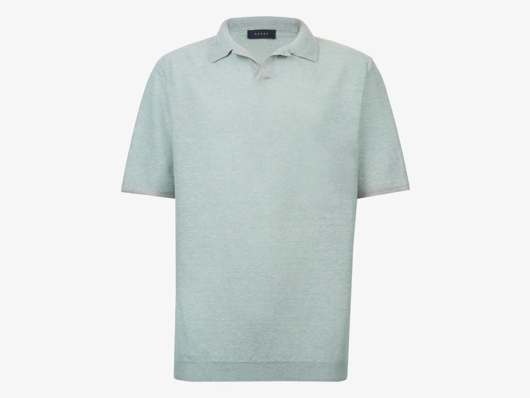 Short Knitted Polo - Sky Blue