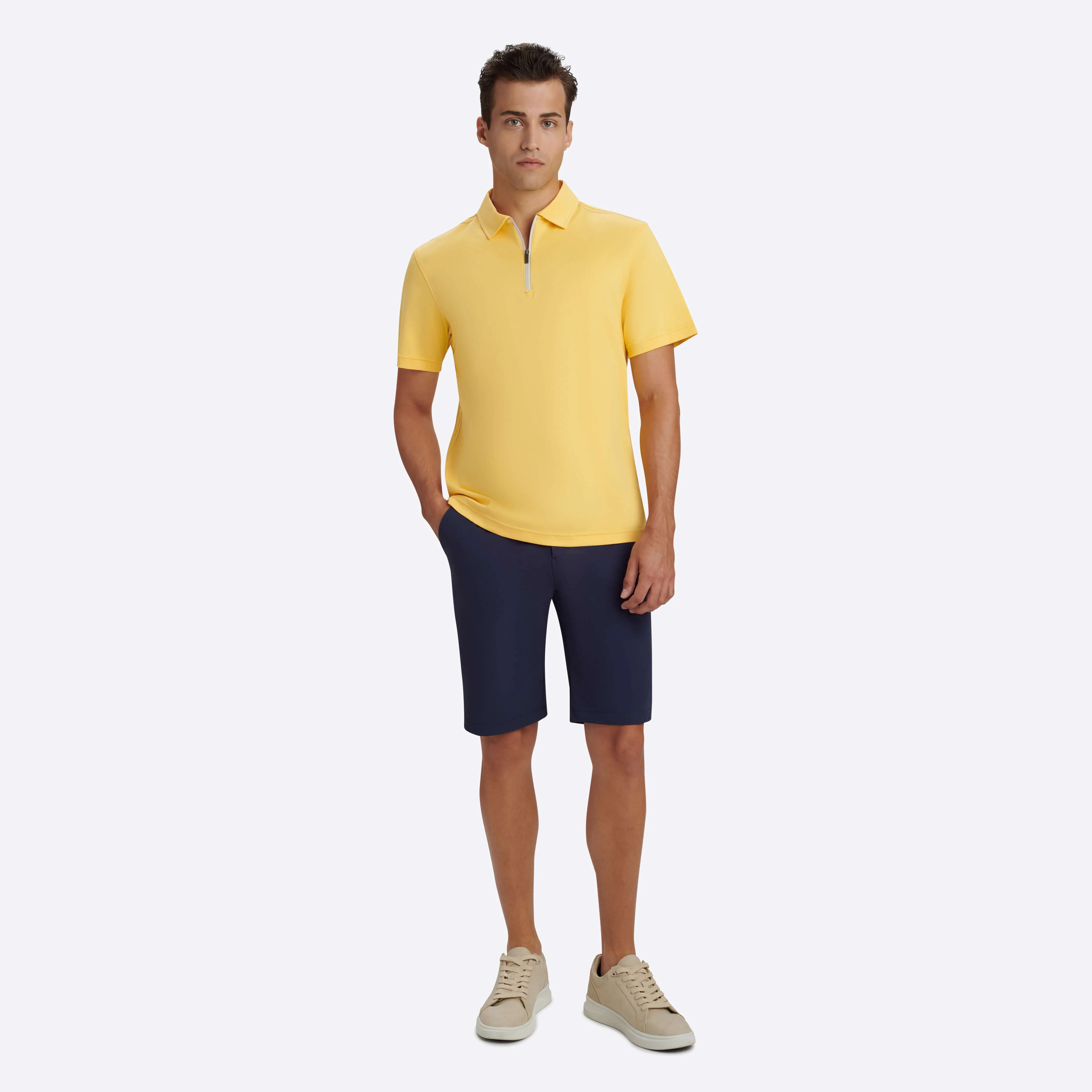 Short Sleeve Quarter Zip Polo