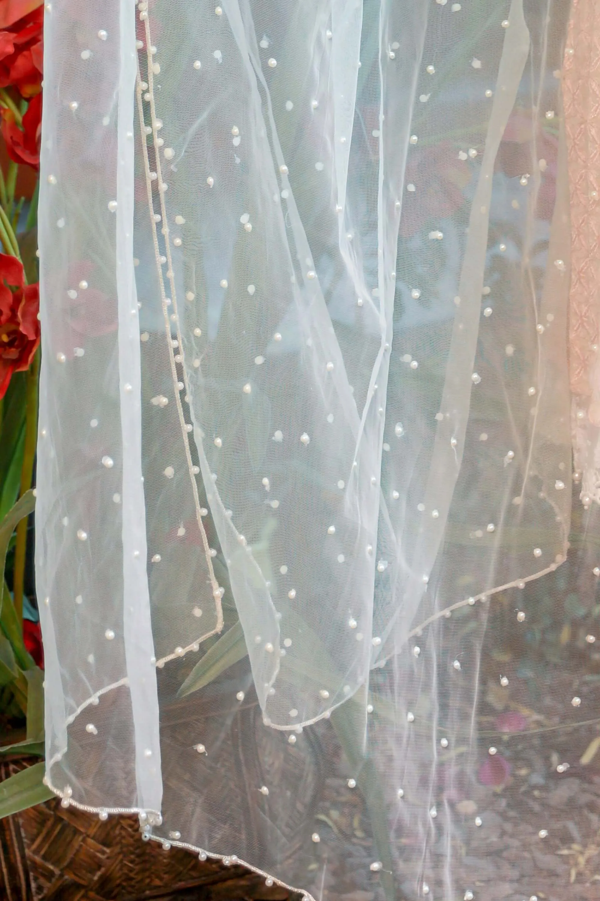 Silk Designer Suit with Net Scarf