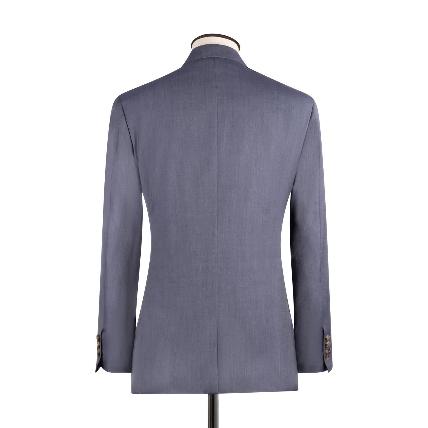 Single Breasted Notch Lapel Jacket in Denim Blue Wool