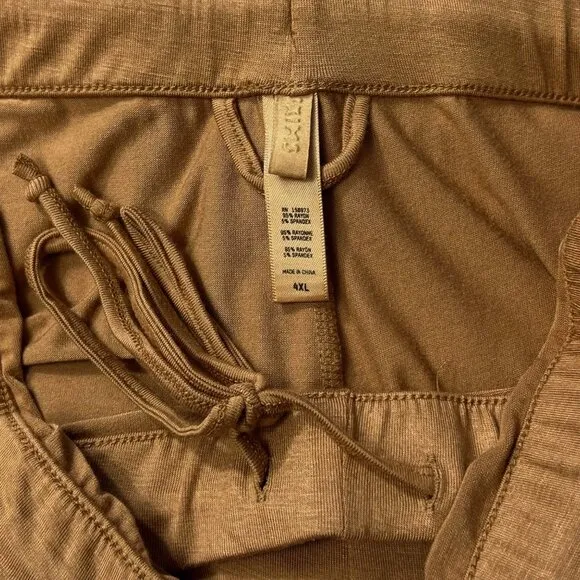 SKIMS Sleep Set Long Sleeve Pajama Top   Pants Camel 4X