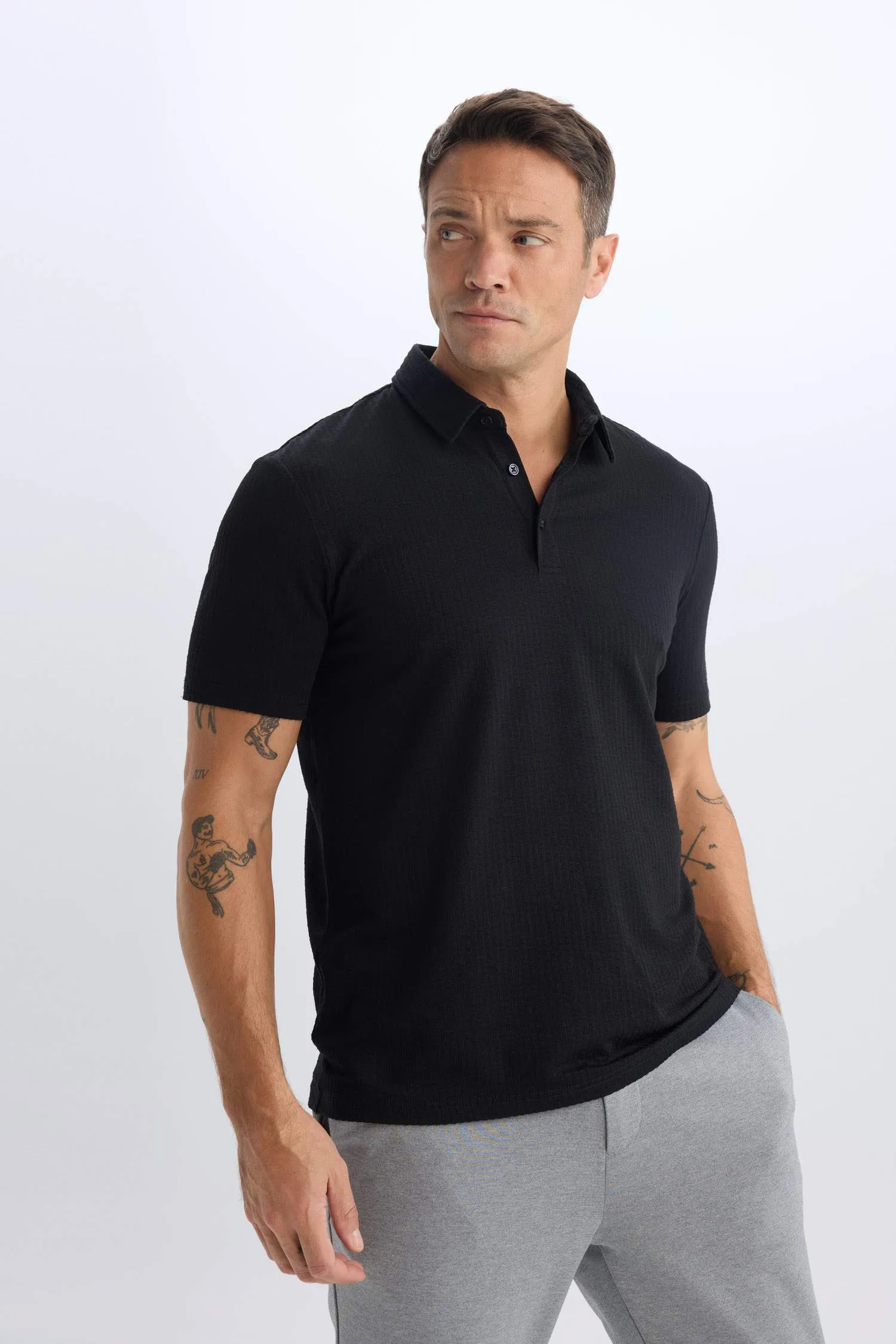 Slim Fit Fit Fit Cotton Short Sleeve Polo T-shirt