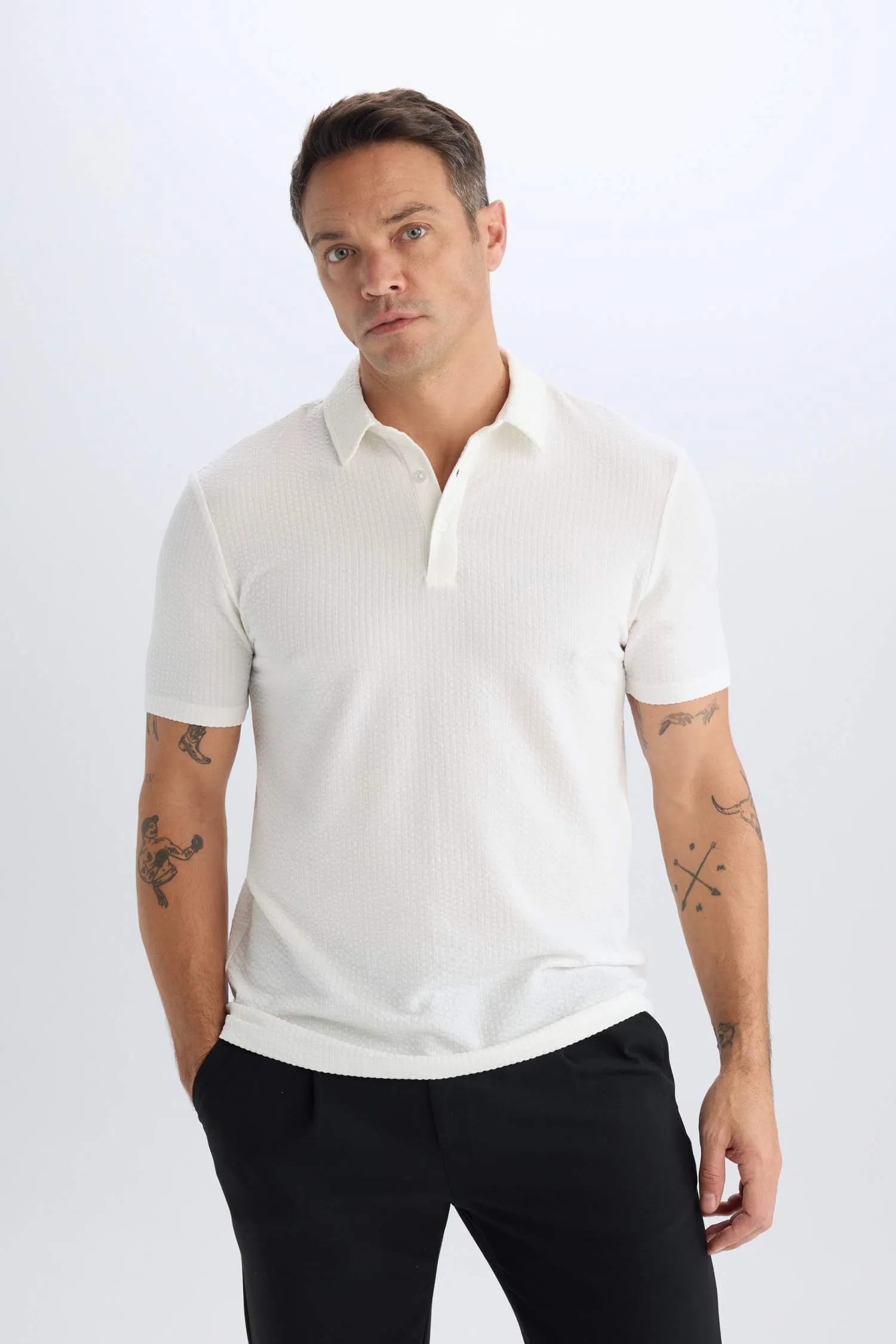 Slim Fit Fit Fit Cotton Short Sleeve Polo T-shirt