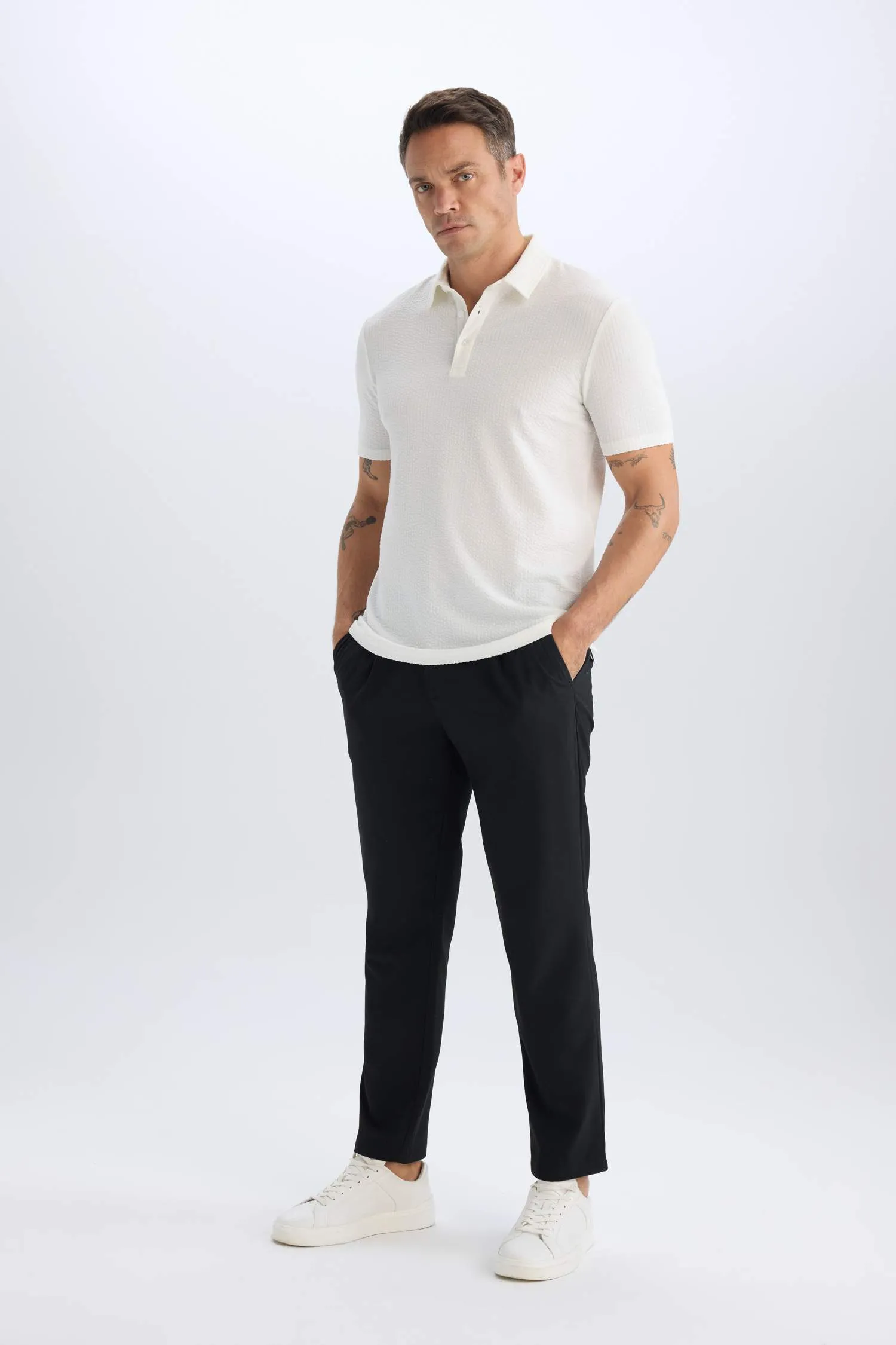 Slim Fit Fit Fit Cotton Short Sleeve Polo T-shirt