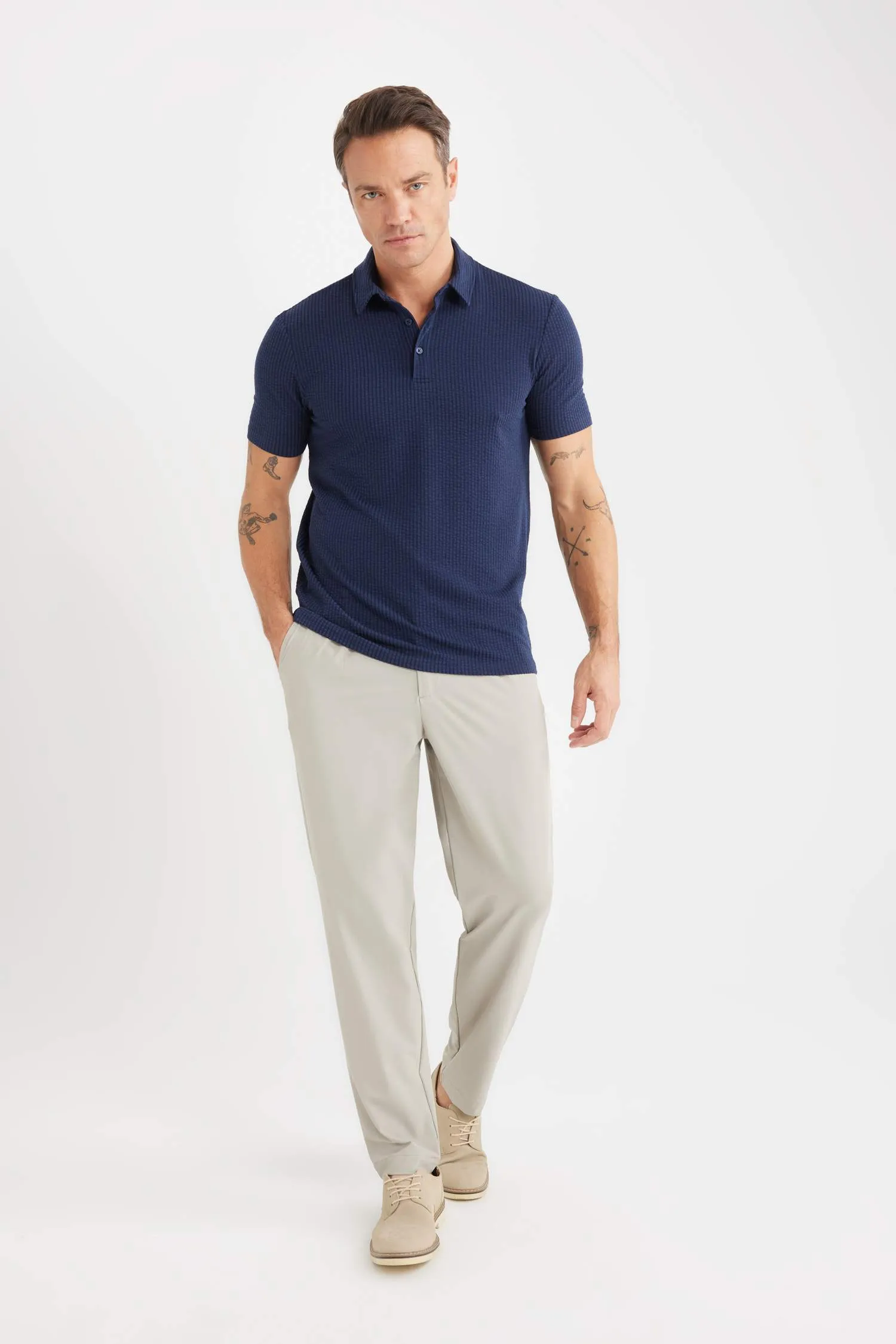 Slim Fit Fit Fit Cotton Short Sleeve Polo T-shirt