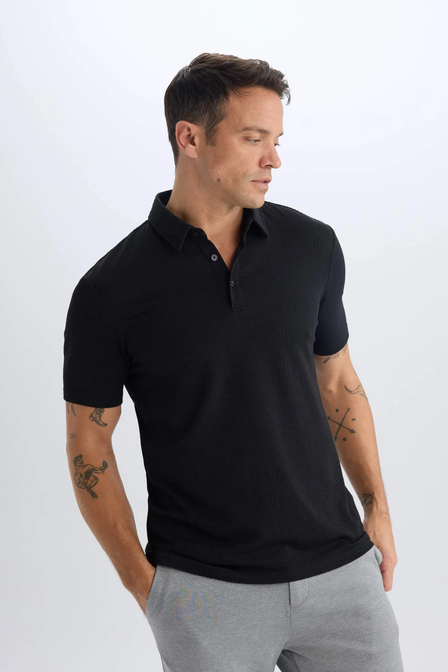 Slim Fit Fit Fit Cotton Short Sleeve Polo T-shirt