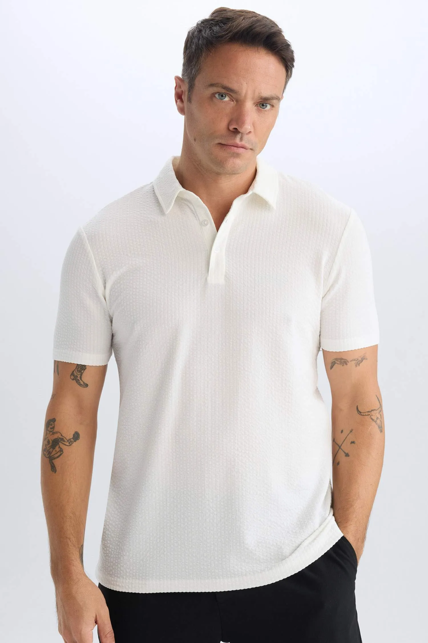 Slim Fit Fit Fit Cotton Short Sleeve Polo T-shirt