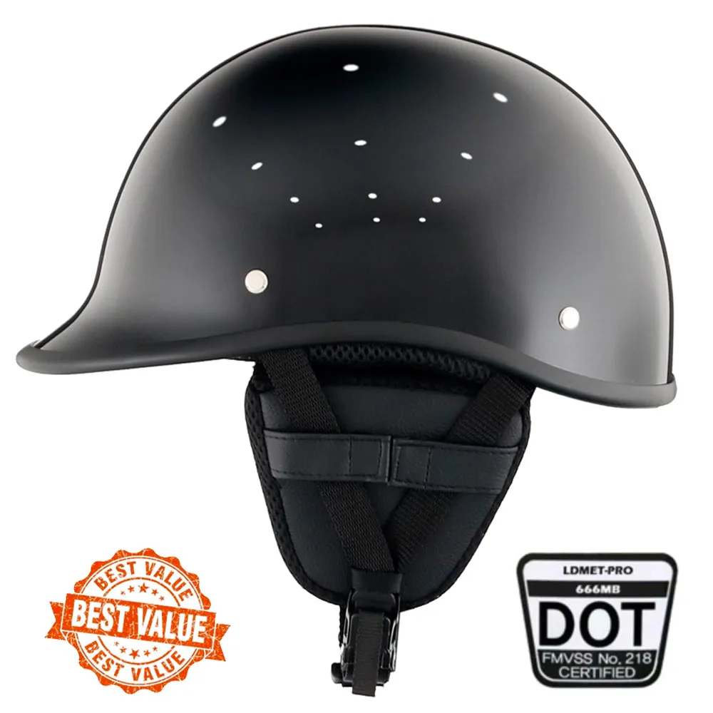 Smallest & Lightest DOT Polo Helmet- Gloss Black