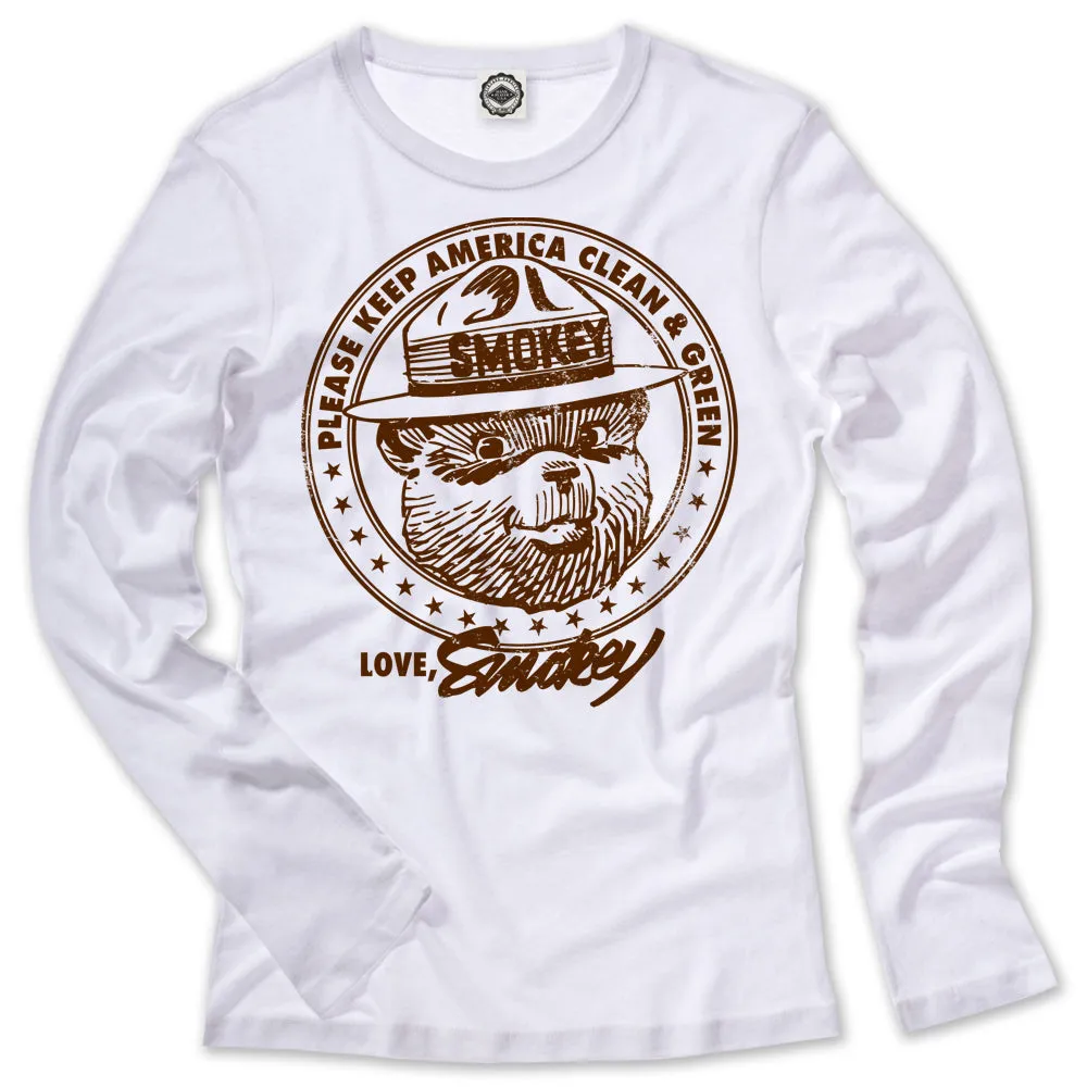 Smokey Bear "Keep America Clean & Green" Kid's Long Sleeve Tee