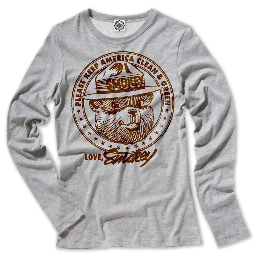 Smokey Bear "Keep America Clean & Green" Kid's Long Sleeve Tee