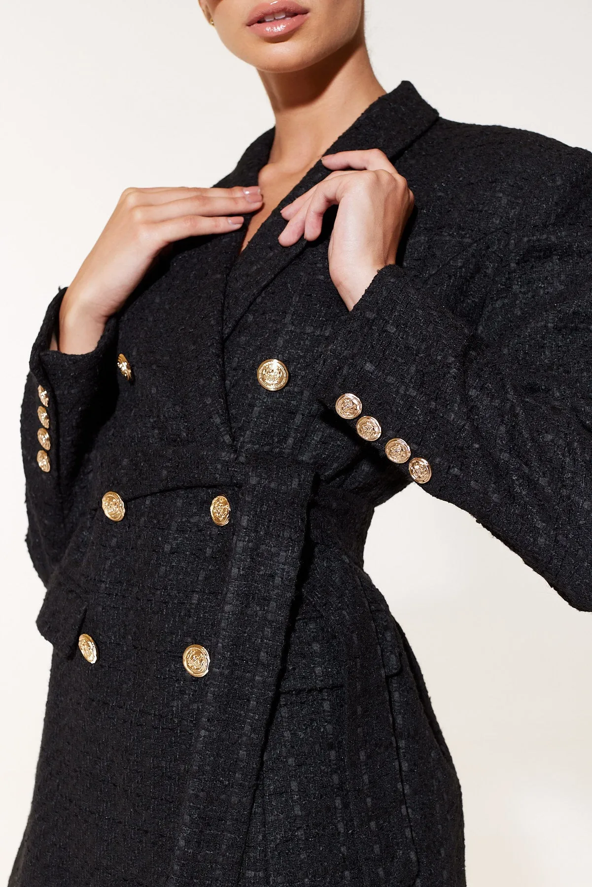 Soft Lined Cinch Blazer Dress