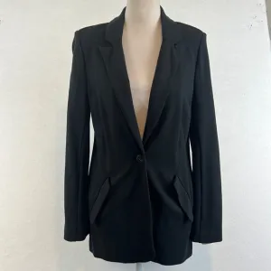 Soft Surroundings | Black Ponte Knit Blazer | Single Button | Size S