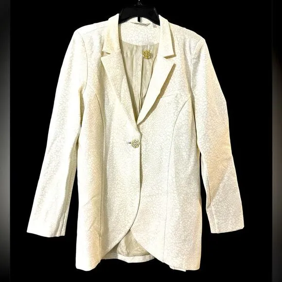 Soft Surroundings Leontine blazer jacket animal print leopard sz L NWOT