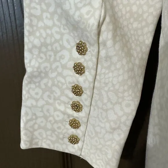 Soft Surroundings Leontine blazer jacket animal print leopard sz L NWOT