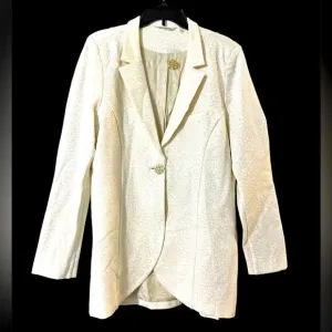 Soft Surroundings Leontine blazer jacket animal print leopard sz L NWOT