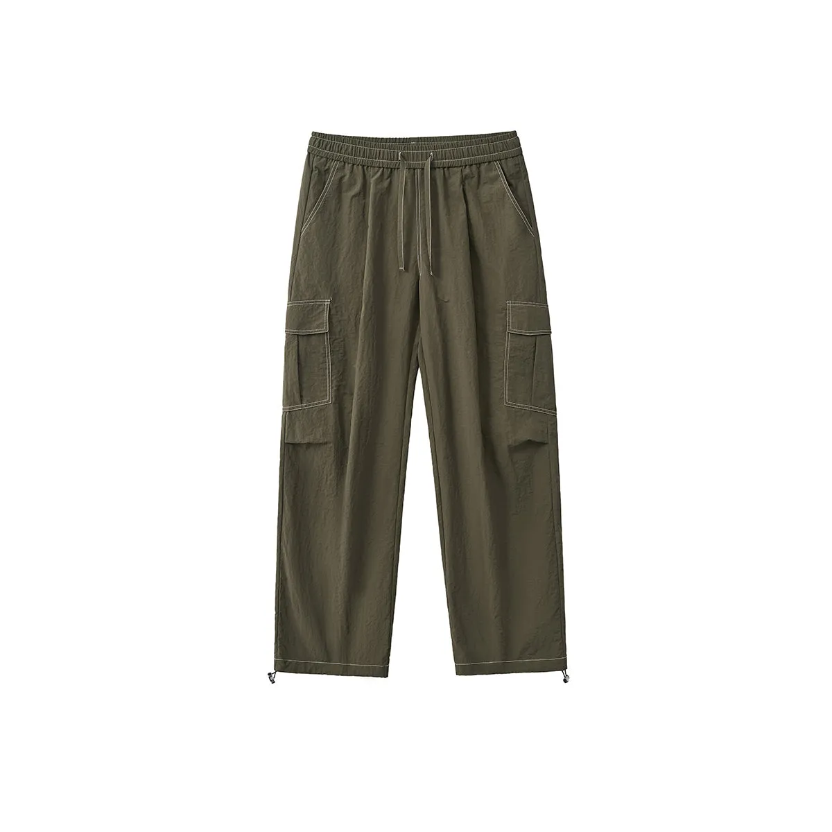 Solid Color Baggy Cargo Pants
