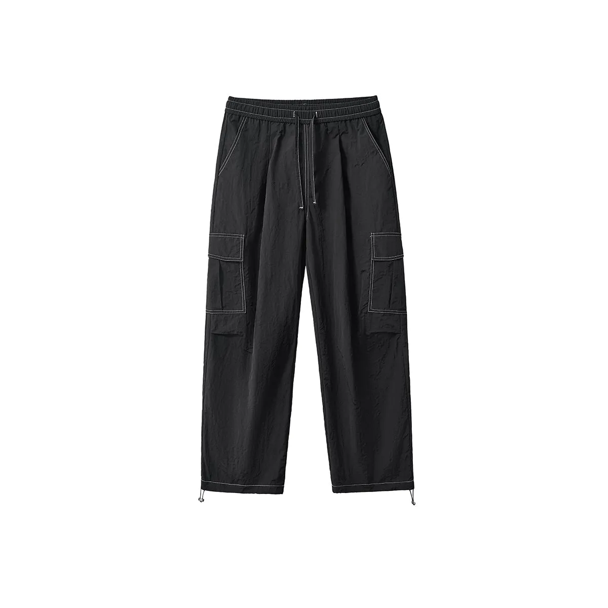 Solid Color Baggy Cargo Pants