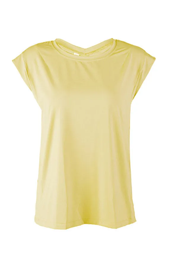Solid color loose sports T-shirt