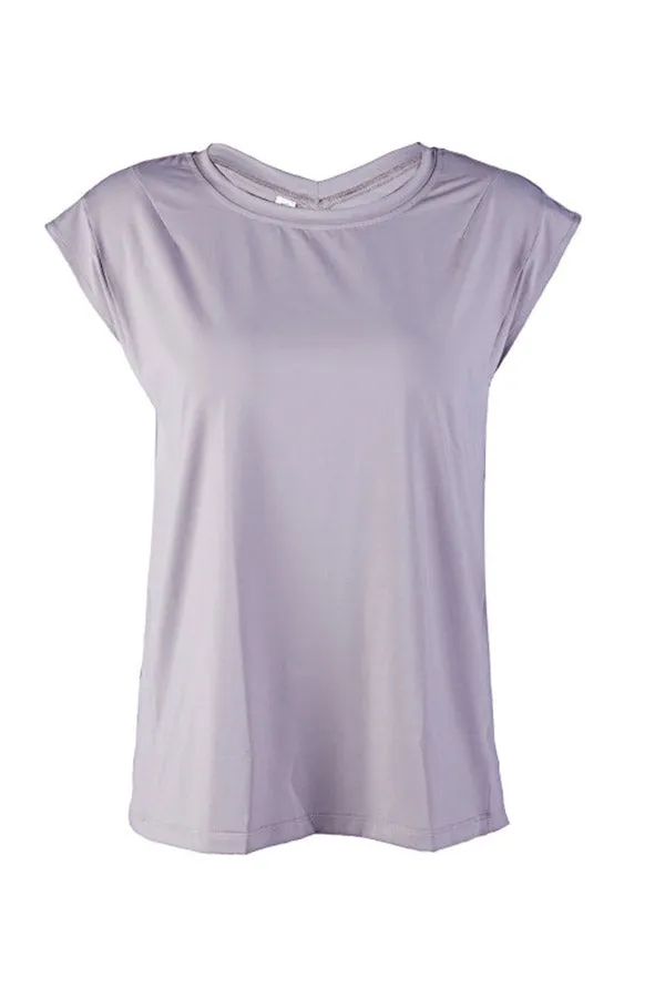 Solid color loose sports T-shirt