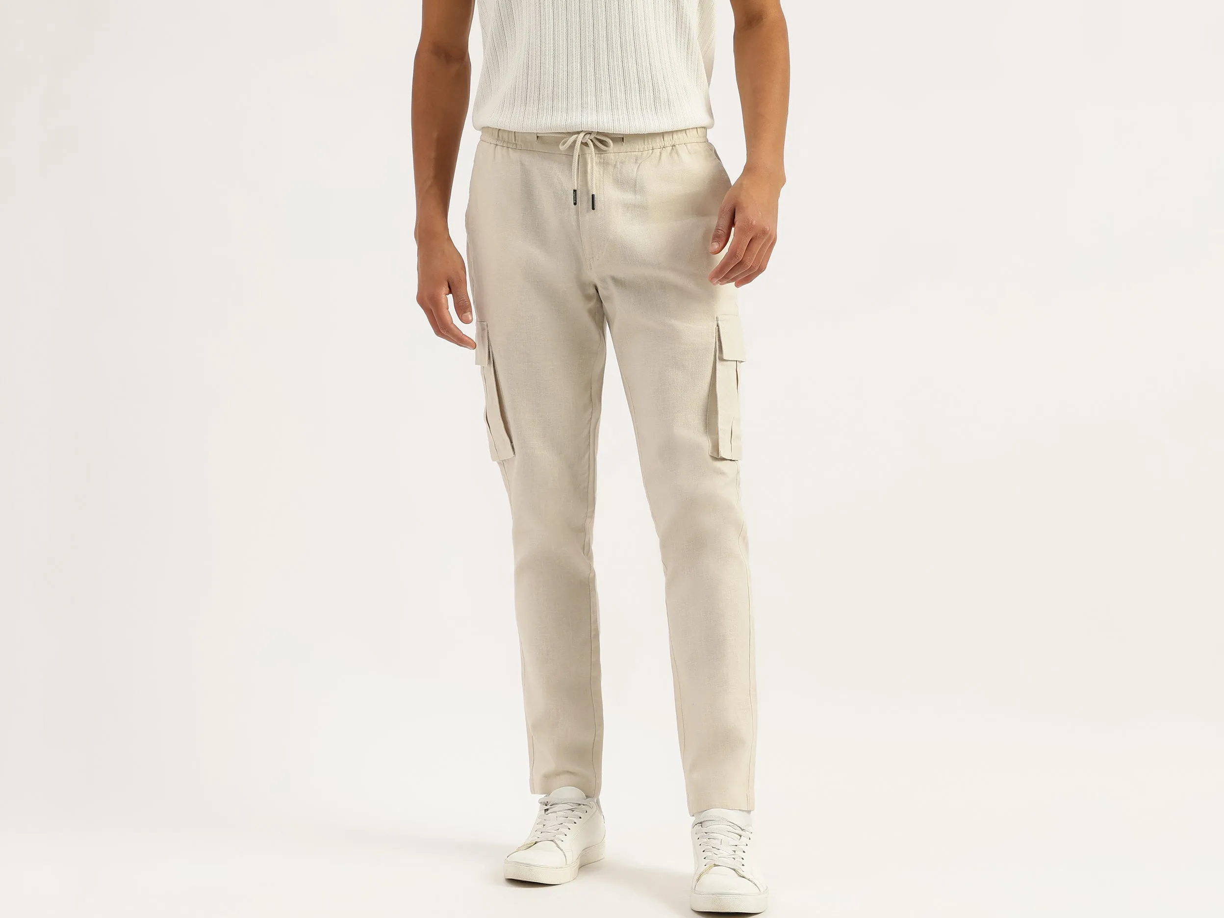 Solid Relaxed Fit Coordinate Cargo Pants