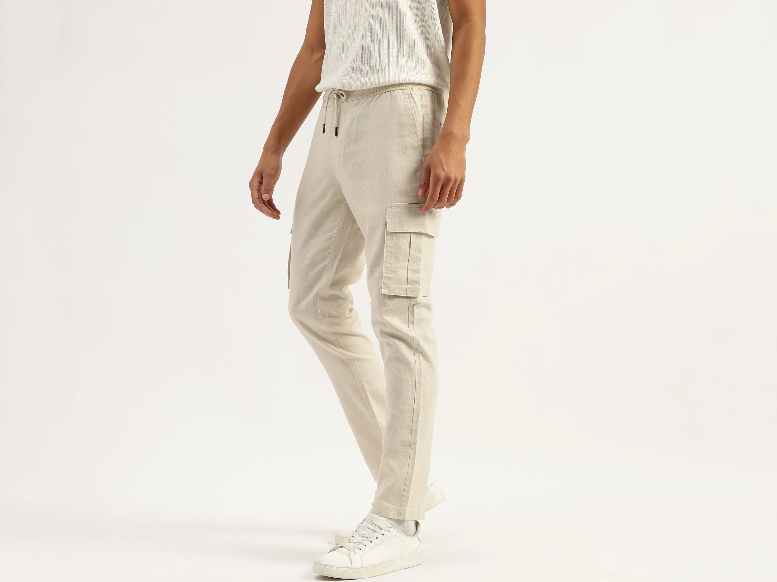 Solid Relaxed Fit Coordinate Cargo Pants