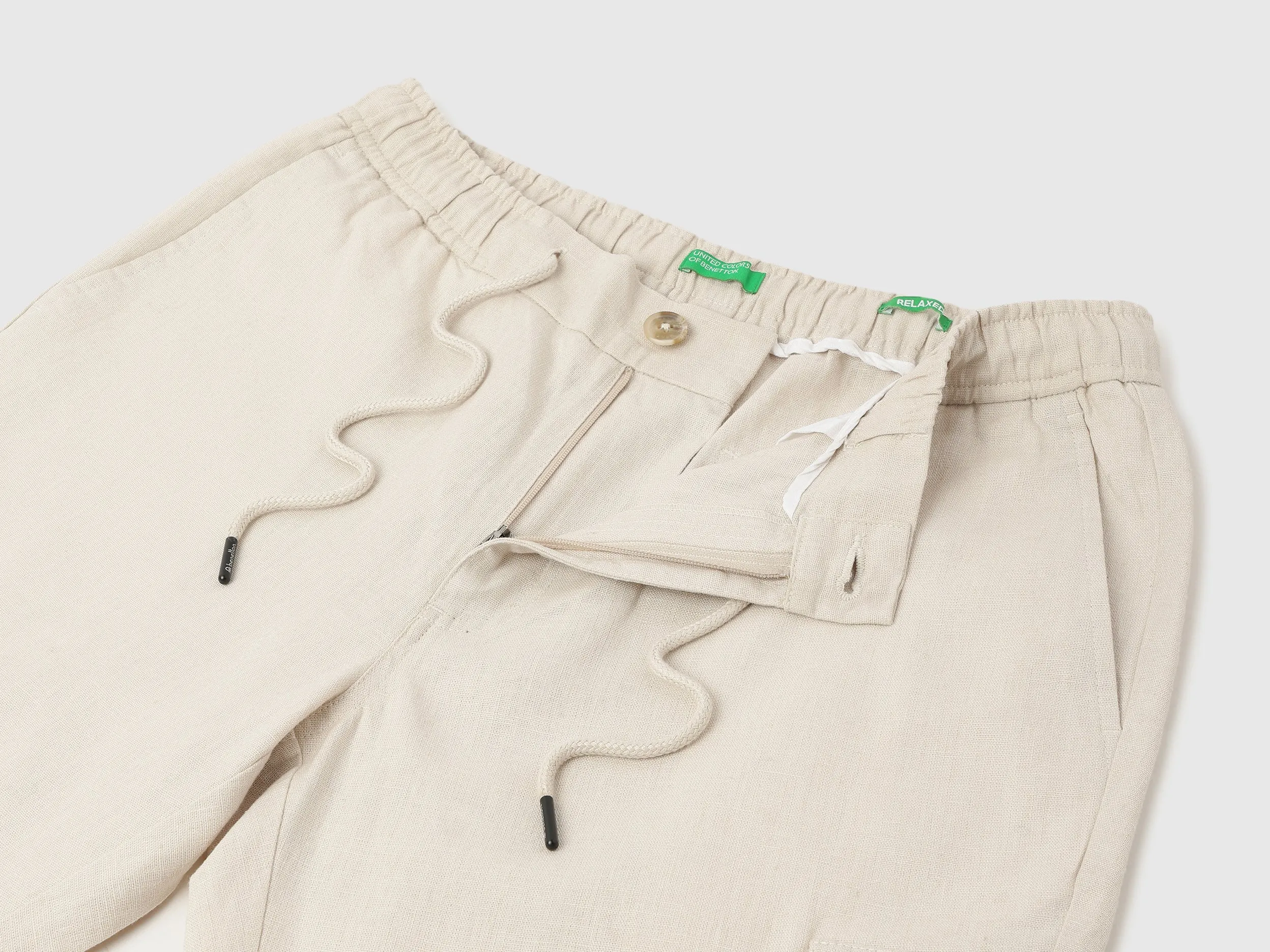 Solid Relaxed Fit Coordinate Cargo Pants