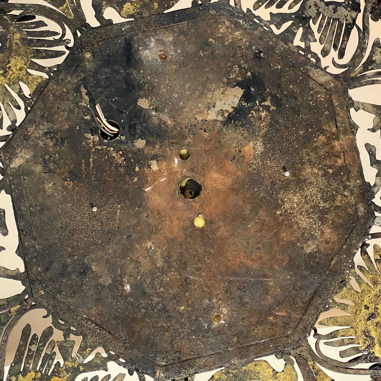 Spanish Colonial Style Lafayette Hughes Mansion Wrought Iron and Mica Ceiling Light