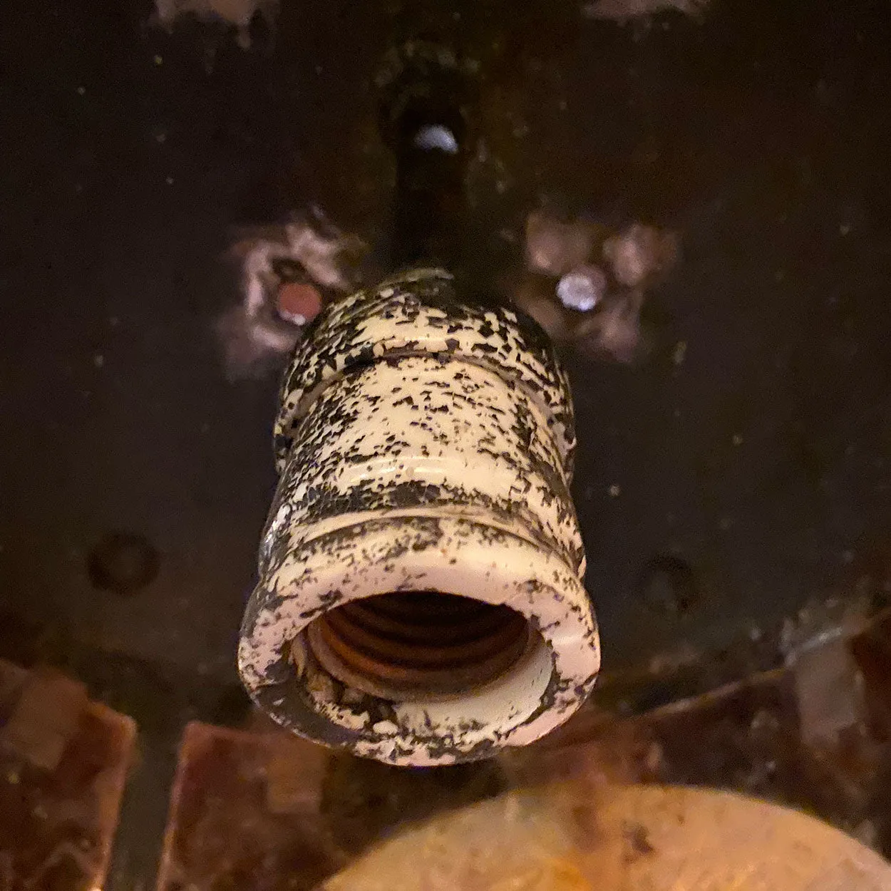 Spanish Colonial Style Lafayette Hughes Mansion Wrought Iron and Mica Ceiling Light