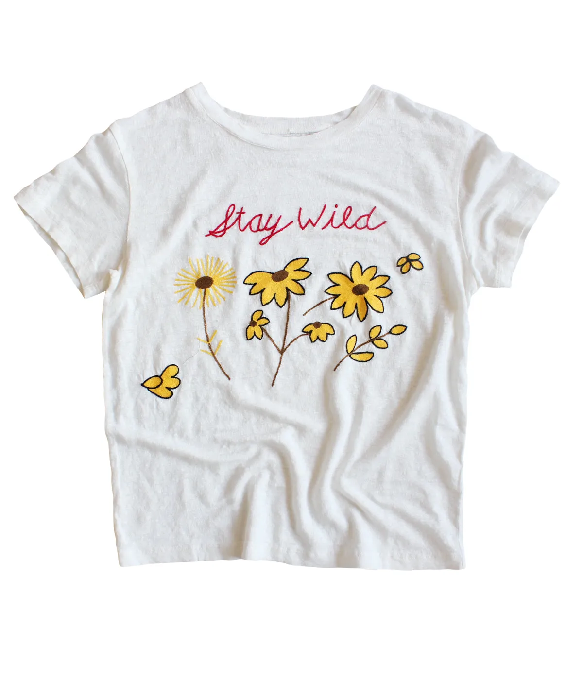 STAY WILD LINEN TEE | BONE