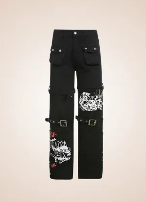 Steampunk Buckle Baggy Pants