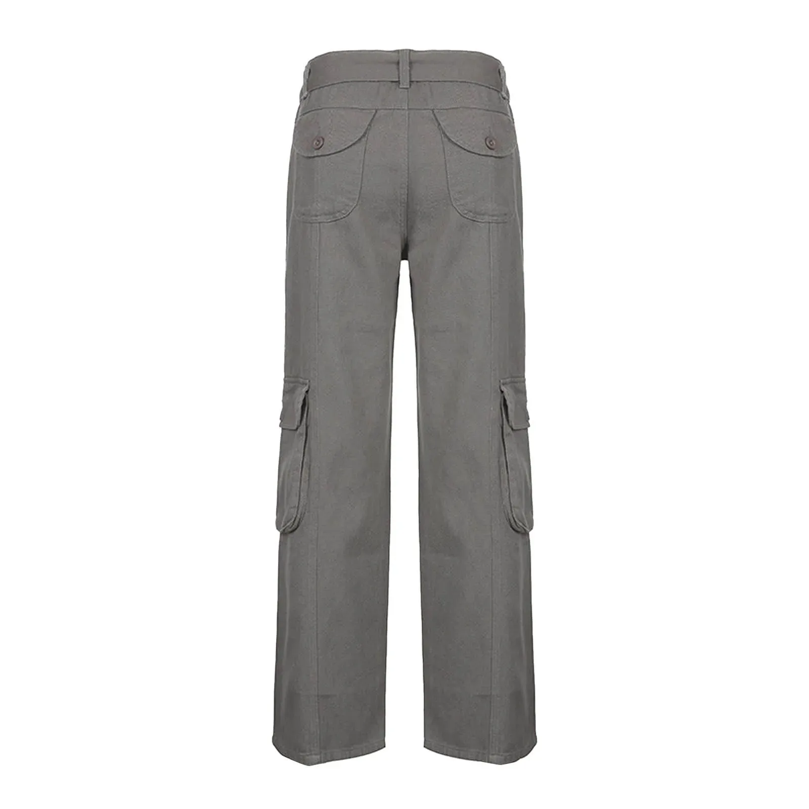 Straight Oversized Cargo Pants - Mid-Waist Wide-Leg Casual Style